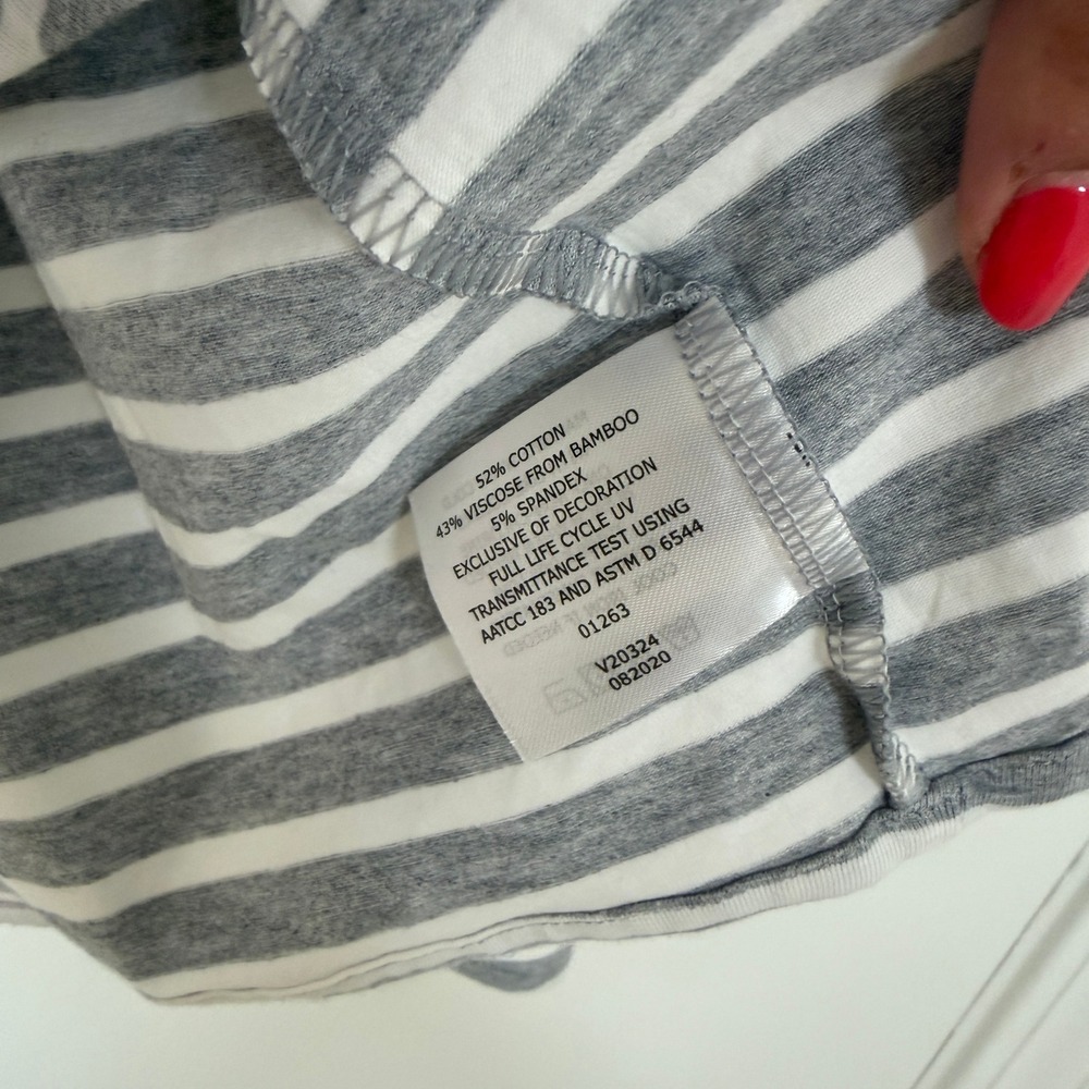 Coolibar NWT Womens Marietas Sun Wrap UPF 50+ Striped Cardigan Grey White Small - Picture 10 of 12